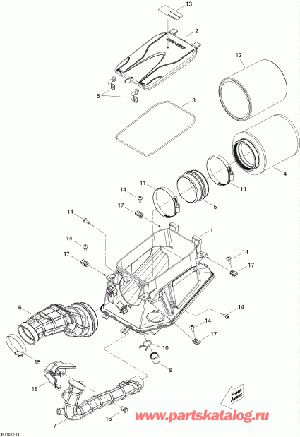    DS 450 EFI, 2010 - Air Intake Silencer