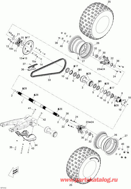 ���������� BRP DS 450 EFI, 2010 - Drive System, Rear