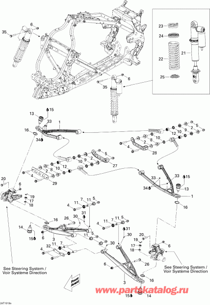 ����������  DS 450 Xxc, Xmx EFI, 2010 ������ - Front Suspension Xxc