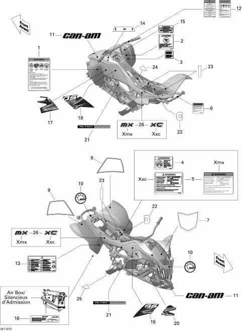   DS 450 Xxc, Xmx EFI, 2010 - Decals Xxc