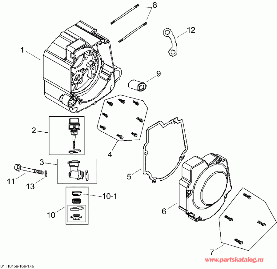 ATV BRP DS 90 X, 2010  - Crankcase, Right