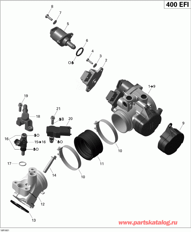 ������������  Outlander 400 EFI, 2010 ������ - Air Intake Manifold And Throttle Body
