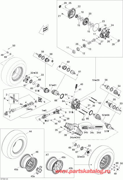 ATV  Outlander 400 EFI, 2010 ������ - Drive System, Rear