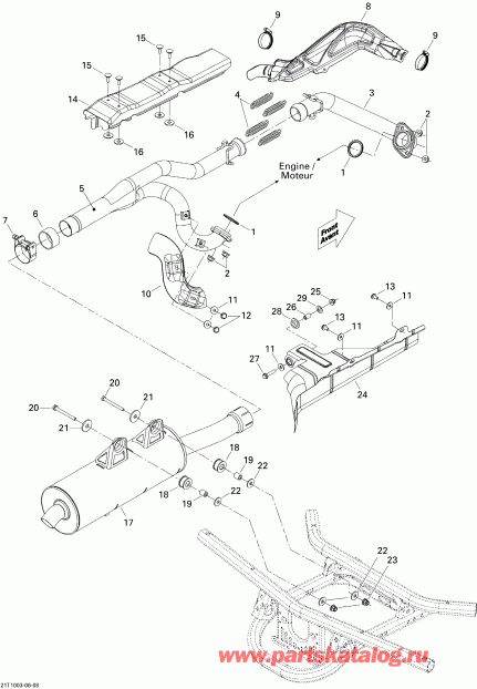 ������������  ����������� Outlander 650 EFI, 2010 - Exhaust System