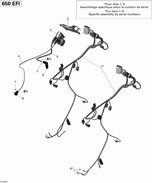 ����������  Outlander 650 EFI, 2010 ������ - Engine Harness And Electronic Module