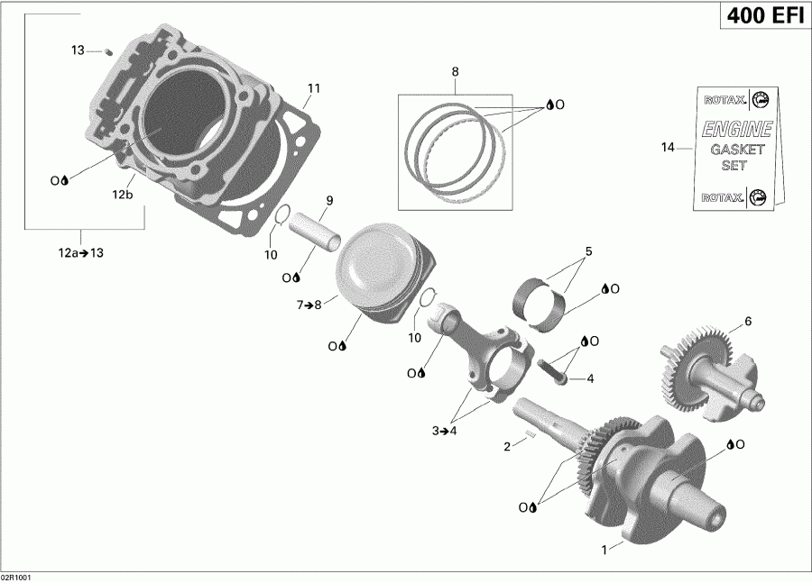    Outlander Max 400 EFI, 2010 - Crankshaft And Pistons