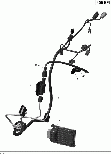 ATV Bombardier Outlander Max 400 EFI, 2010 - Engine Harness And Electronic Module