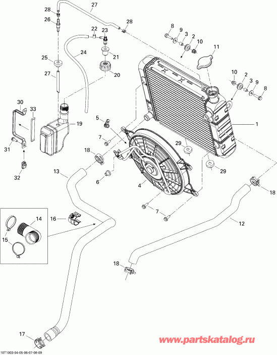 ATV  Outlander Max 500 EFI Ltd, 2010 - Cooling System