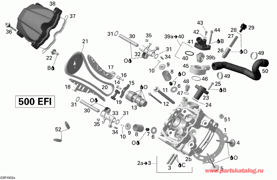 ������������  Outlander Max 500 EFI Ltd, 2010 ������ - Cylinder Head, Front