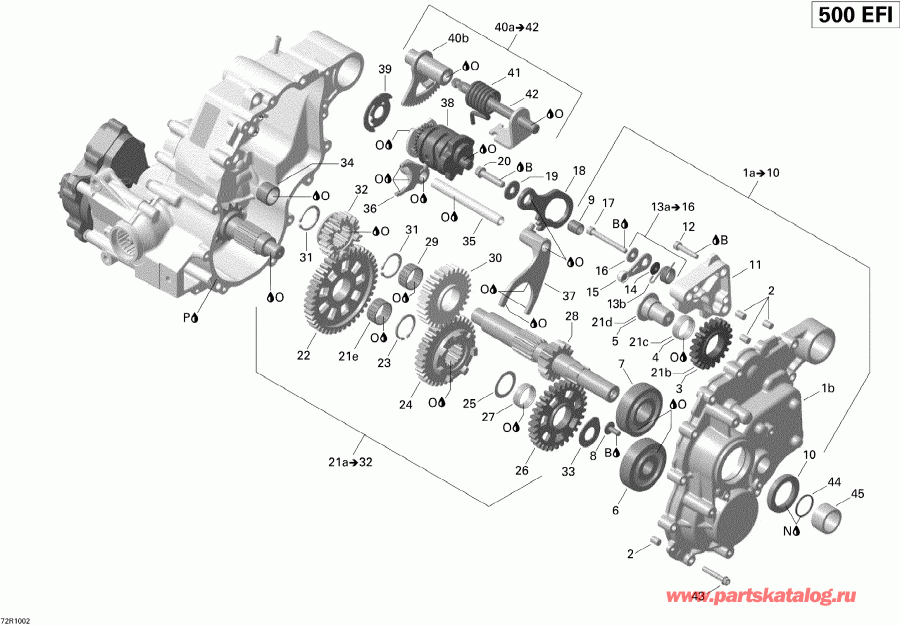  Outlander Max 500 EFI Ltd, 2010 - Gear Box And Components