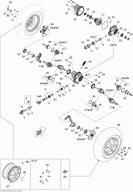 ���������� BRP Outlander Max 500 EFI Ltd, 2010 - Drive System, Front 500 Efi