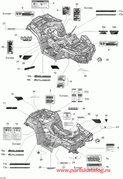   Outlander Max 500 EFI Ltd, 2010  - Decals 500 Efi