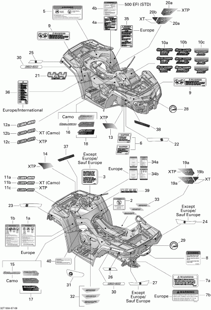 ����������  Outlander Max 800R EFI, 2010 - Decals