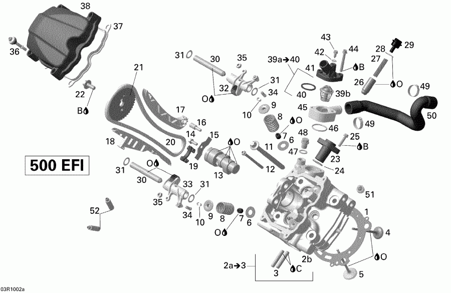 ����������  Renegade 500 EFI, 2010 ������ - Cylinder Head, Front