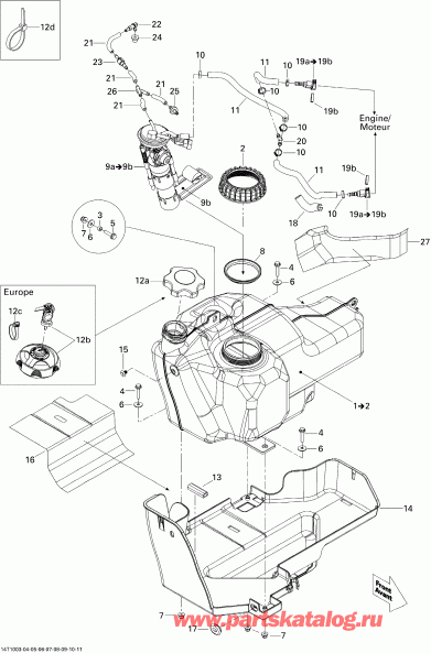 ���������� BRP Renegade 500 EFI, 2010 ������ - Fuel System