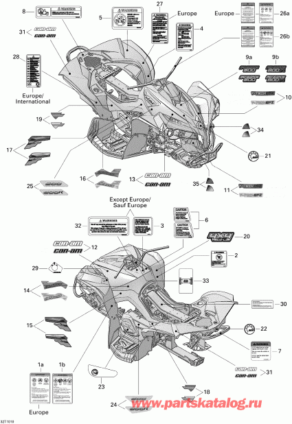  Bombardier  Renegade 500 EFI, 2010 - Decals 500 Efi