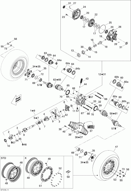 ������������ BRP Renegade 800R EFI STD, 2010 ������ - Drive System, Rear 800r