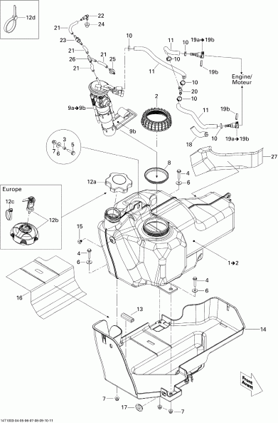 ATV BRP Renegade 800R EFI Xxc, 2010 - Fuel System