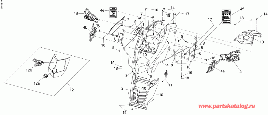  BRP  DS 250 NA, CE & INT, 2011 - Front Fender