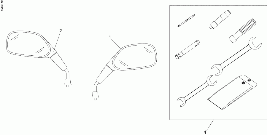 ATV  DS 250 NA, CE & INT, 2011 ������ - Mirrors � ����������� ����������