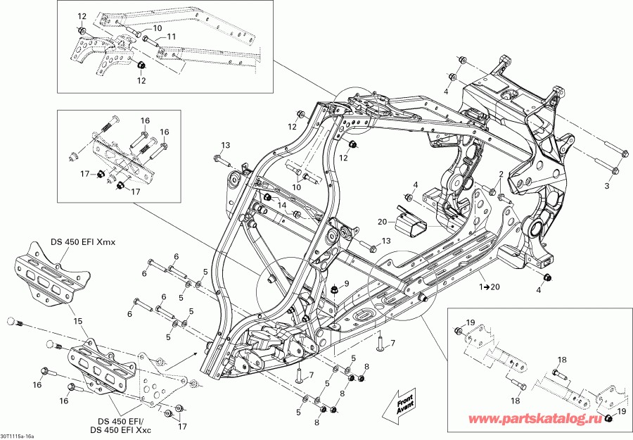 ������������ BRP DS 450 EFI, 2011 ������ - Frame, System 1