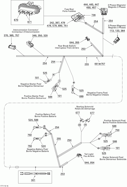 ���������� BRP ����������� DS 450 EFI, 2011 - Electrical Harness, Rear Section