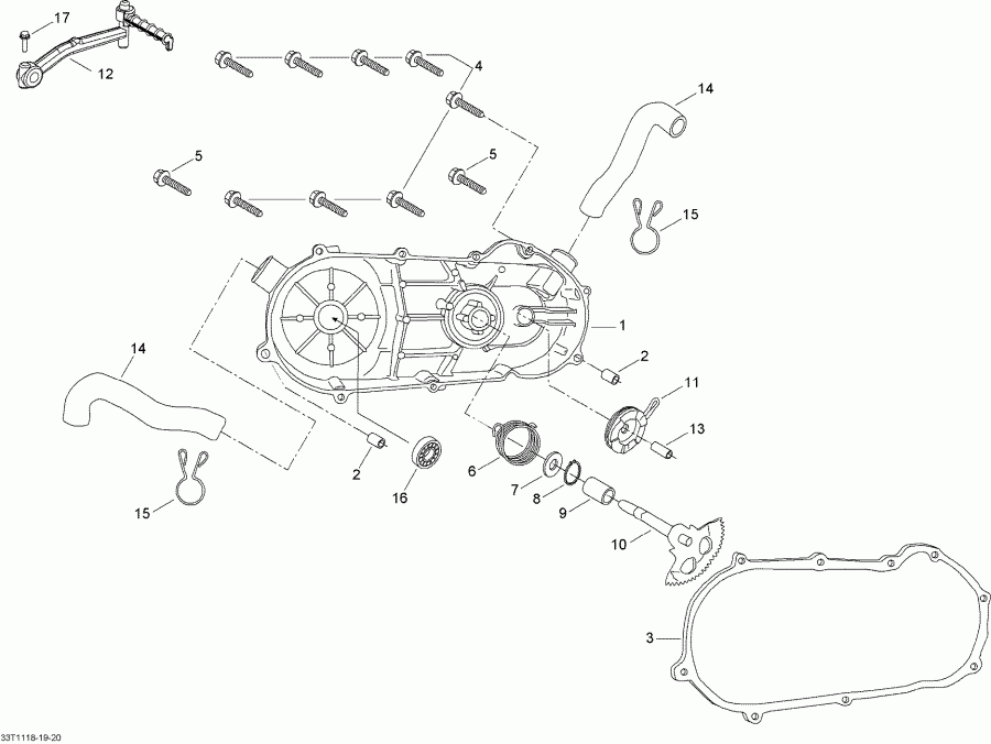 DS 90 X, 2011 - Cvt Cover And Kick Stater