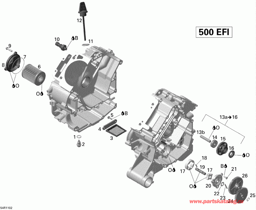 ATV BRP Outlander 500 EFI, 2011 - Engine Lubrication