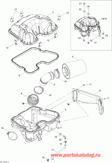 ������������ BRP ������ Outlander 500 EFI, 2011 - Air Intake Silencer