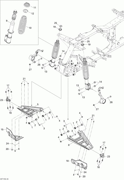 ATV Bombardier ����������� Outlander 500 EFI, 2011 - Front Suspension