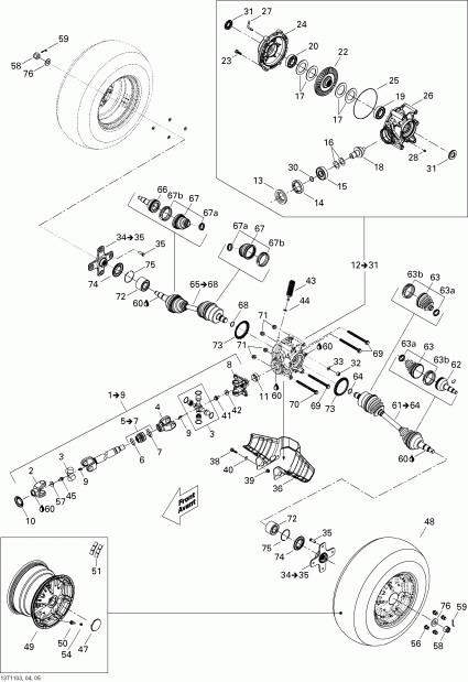 BRP ����������� Outlander 500 EFI, 2011 - Drive System, Rear