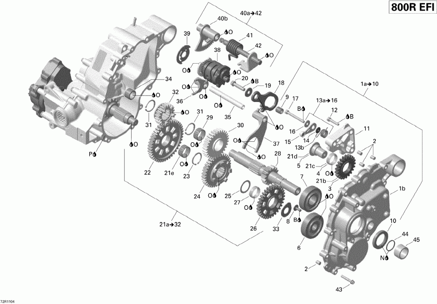 ����������  Outlander 800R EFI, 2011 - Gear Box And Components