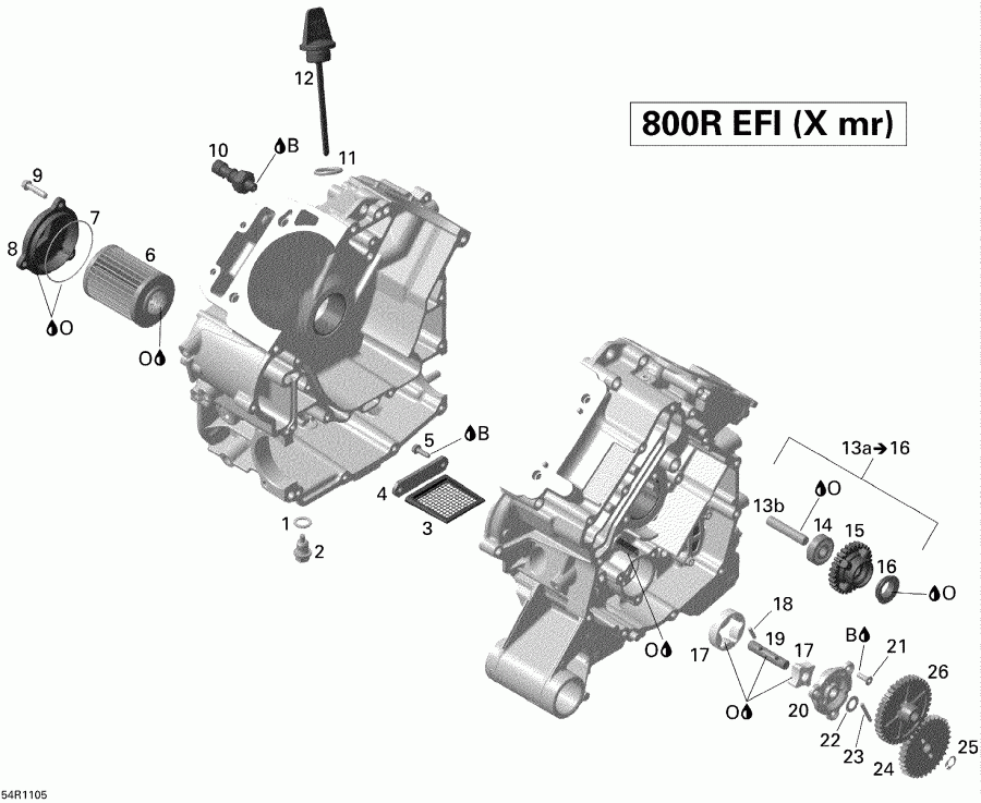 Outlander 800R EFI, XMR, 2011  - Engine Lubrication