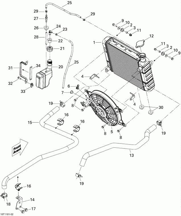 Outlander Max 400 EFI, 2011 - Cooling System