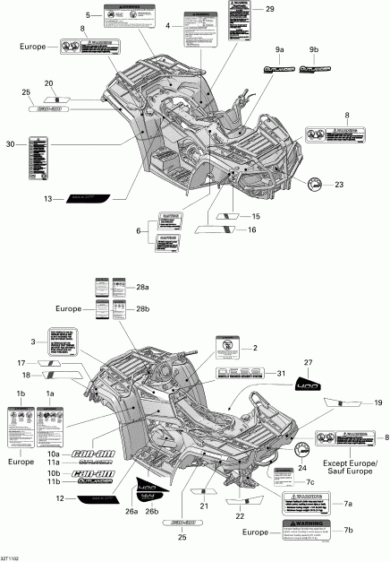 ATV  Outlander Max 400 EFI, 2011 - Decals