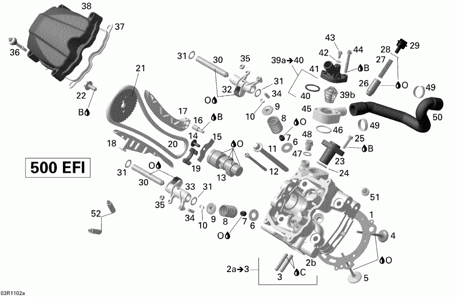 ATV  Outlander Max 500 EFI, 2011 - Cylinder Head, Front