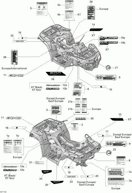  BRP Outlander Max 500 EFI, 2011 - 