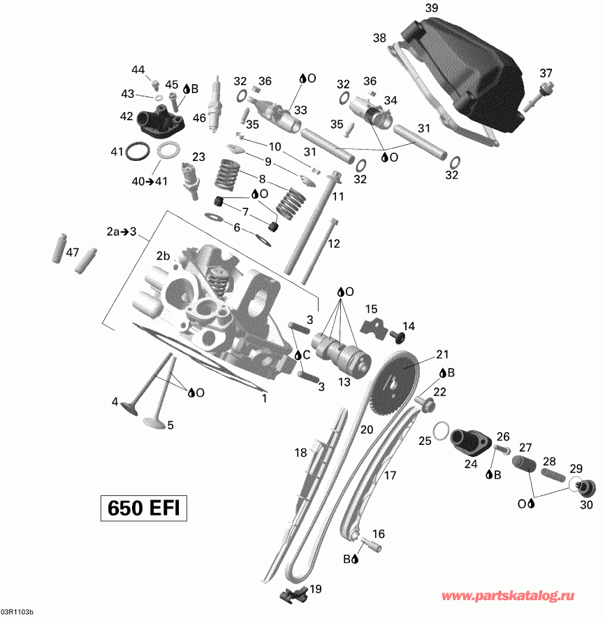 ���������� BRP Outlander Max 650 EFI, 2011 ������ - Cylinder Head, Rear