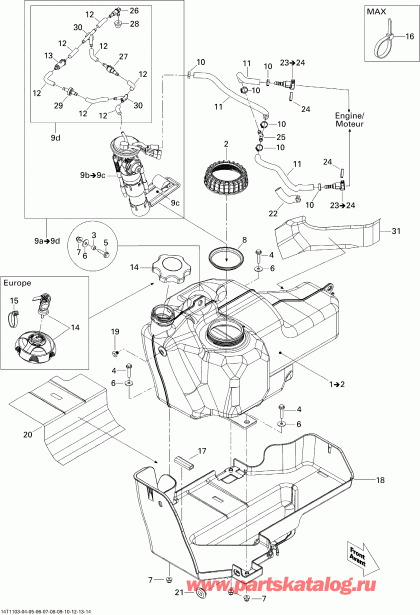 ATV BRP Outlander Max 800R EFI, 2011 - Fuel System