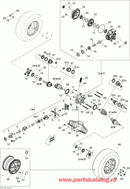 ������������ BRP Outlander Max 800R EFI Ltd, 2011 ������ - Drive System, Rear