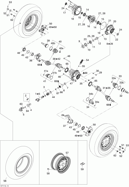 ���������� BRP ����������� Renegade 800R EFI, 2011 - Drive System, Front