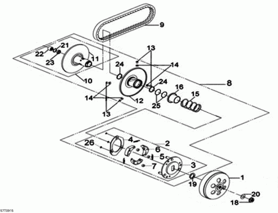 ATV BRP DS 250 NA, CE & INT, 2012 - Driven Pulley