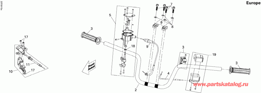    DS 250 NA, CE & INT, 2012 - Handlebar Europe