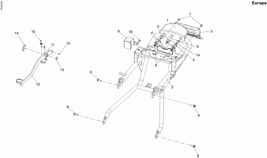    DS 250 NA, CE & INT, 2012 - Rear Frame Europe