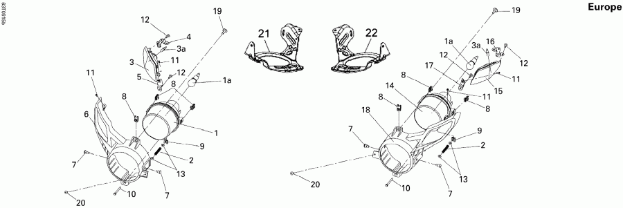   DS 250 NA, CE & INT, 2012  - Headlights Europe