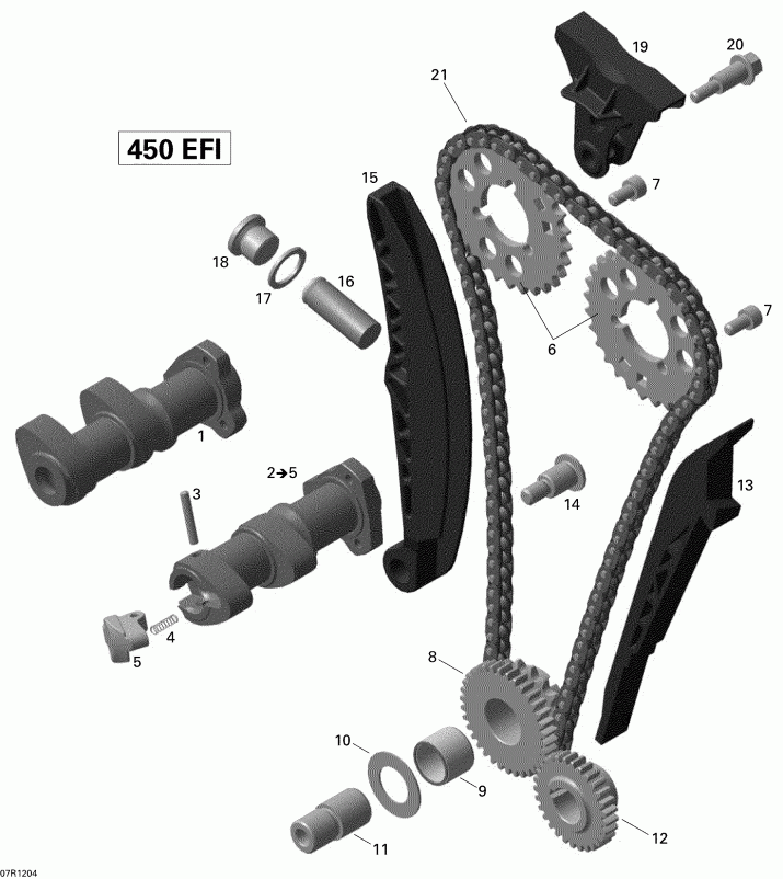  Bombardier  DS 450EFI STD, 2012 - Camshafts And Timing Chain