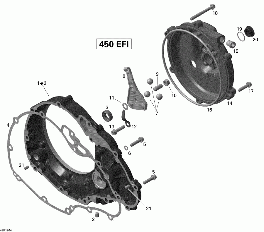 ATV  DS 450EFI Xxc & Xmx, 2012 - Clutch Cover