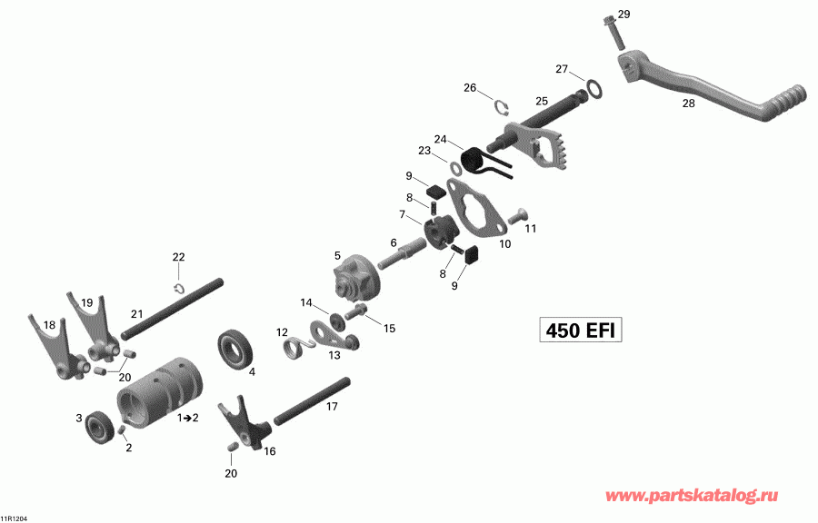  BRP DS 450EFI Xxc & Xmx, 2012 - Shifting