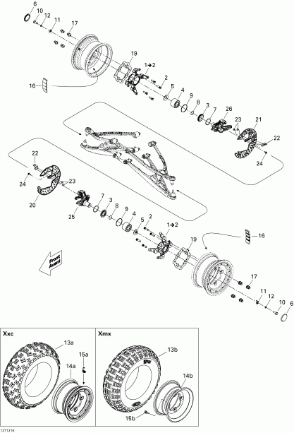 ����������  ������ DS 450EFI Xxc & Xmx, 2012 - Drive System, Front