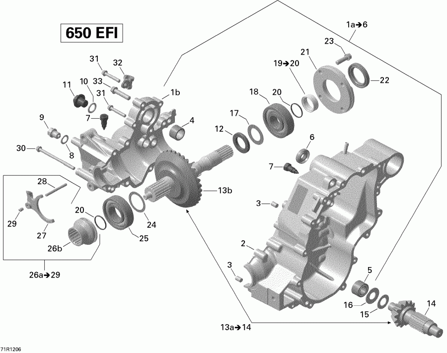ATV  Outlander 650EFI STD & XT, 2012 - Gear Box Output Shaft